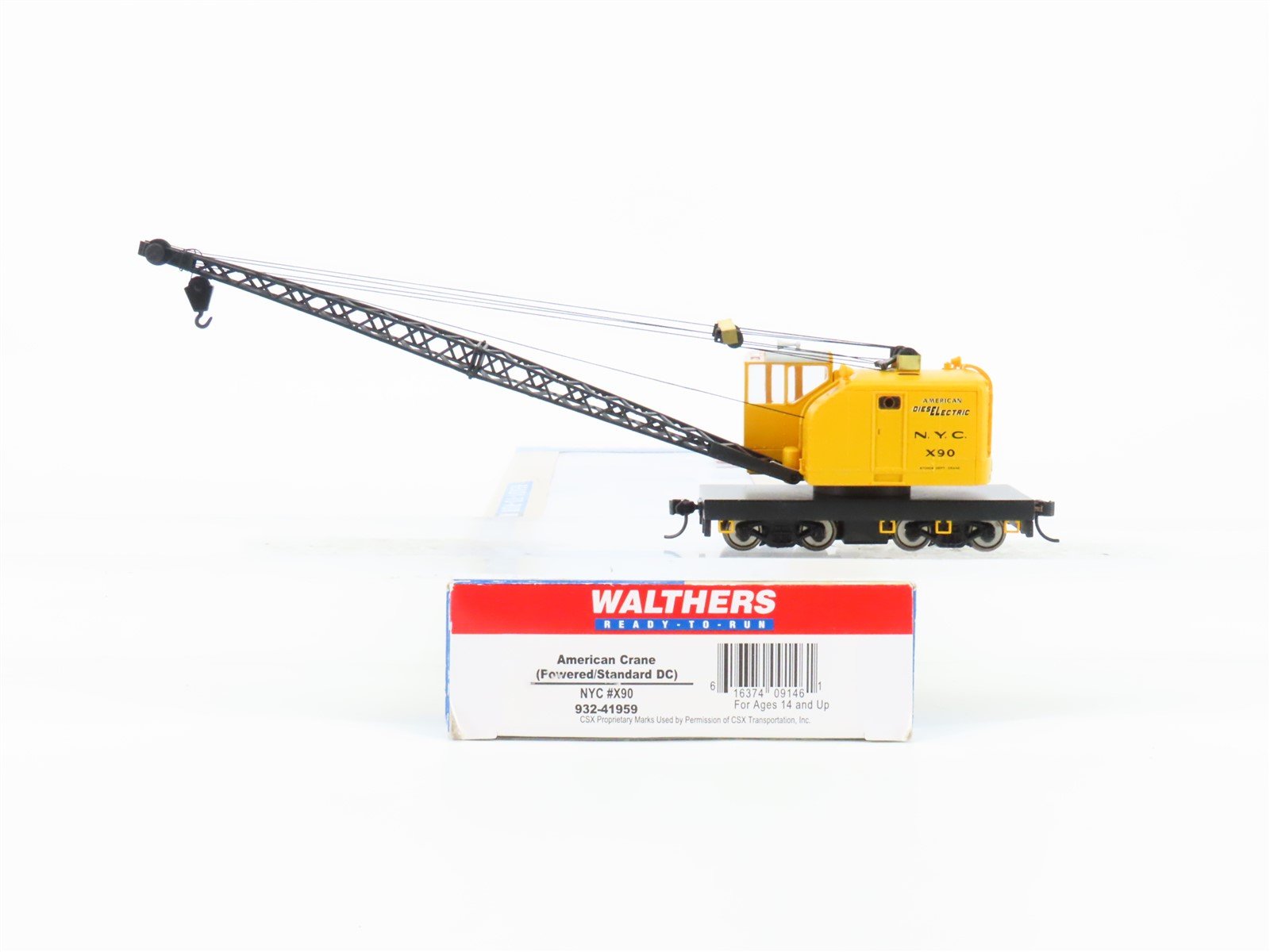 HO Scale Walthers 932-41959 NYC New York Central Crane #X90 - Powered