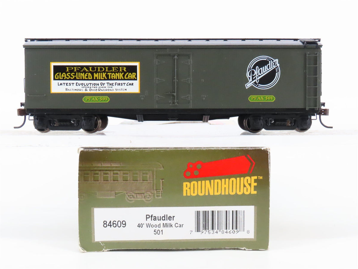 HO Scale Roundhouse 84609 PFAX Pfaulder 40&#39; Wood Milk Car #501