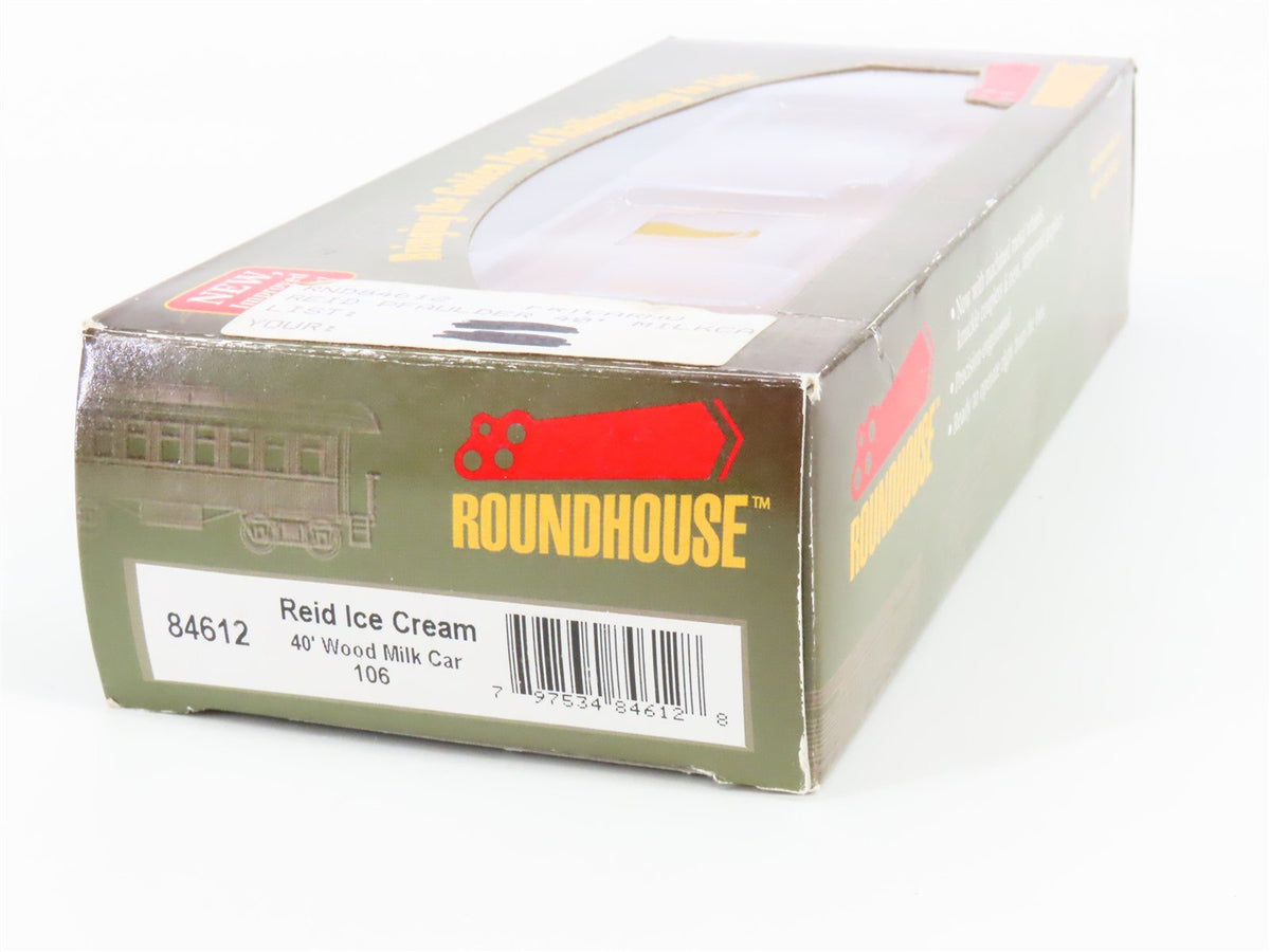 HO Scale Roundhouse 84612 RICX Reid Ice Cream 40&#39; Wood Milk Car #106