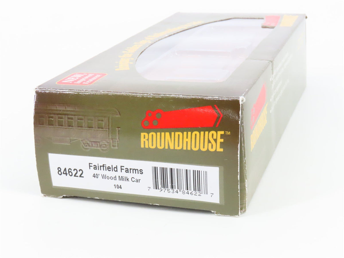 HO Roundhouse 84622 FFDX Fairfield Farms &quot;Famous Baby&quot; 40&#39; Wood Milk Car #104