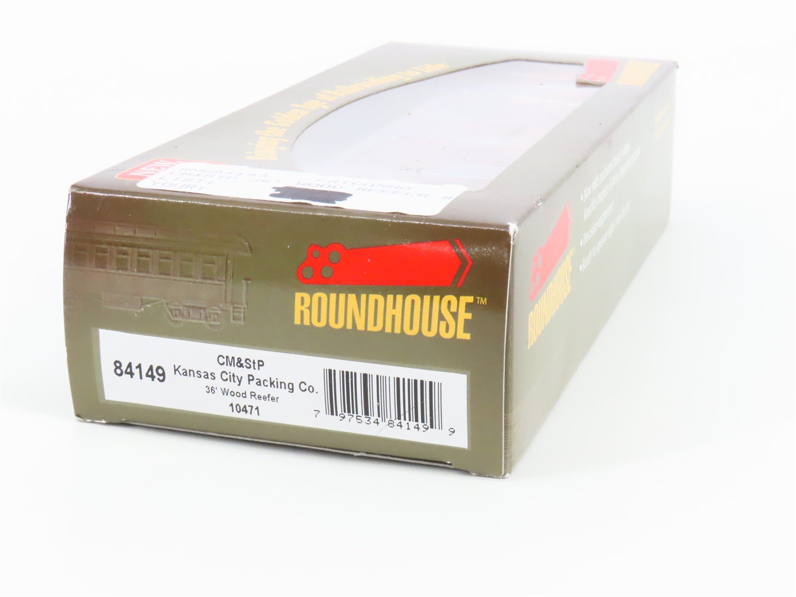 HO Scale Roundhouse 84149 CM&StP Kansas City Packing Co 36' Wood Reefer #10471
