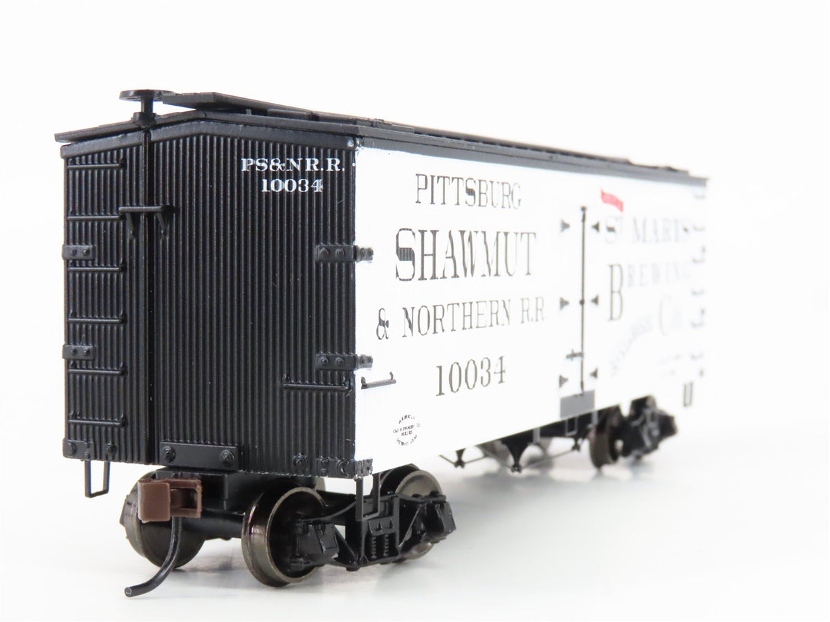 HO Roundhouse 84156 PS&amp;NRR Pittsburgh Shawmut &amp; Northern 36&#39; Wood Reefer #10034