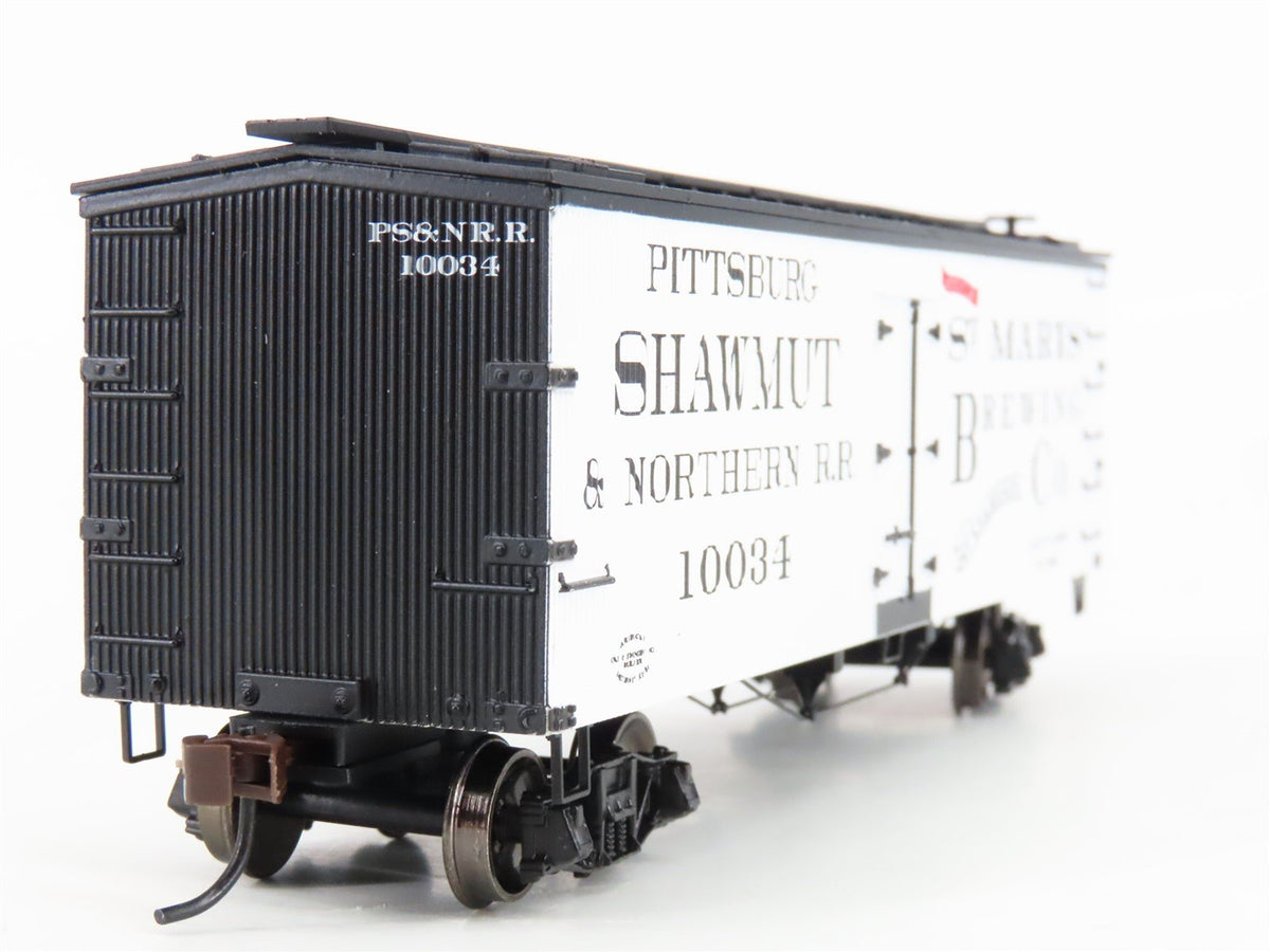 HO Roundhouse 84156 PS&amp;NRR Pittsburgh Shawmut &amp; Northern 36&#39; Wood Reefer #10034