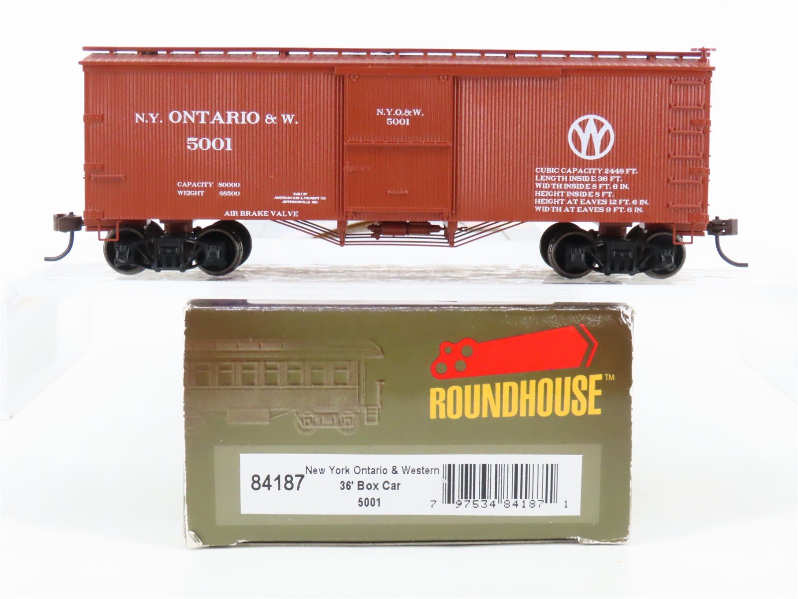 HO Scale Roundhouse 84187 NYO&W New York Ontario & Western 36' Box Car #5001