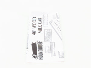 HO Scale Roundhouse 84605 BOWX Bowman Dairy 40' Wood Milk Car #117