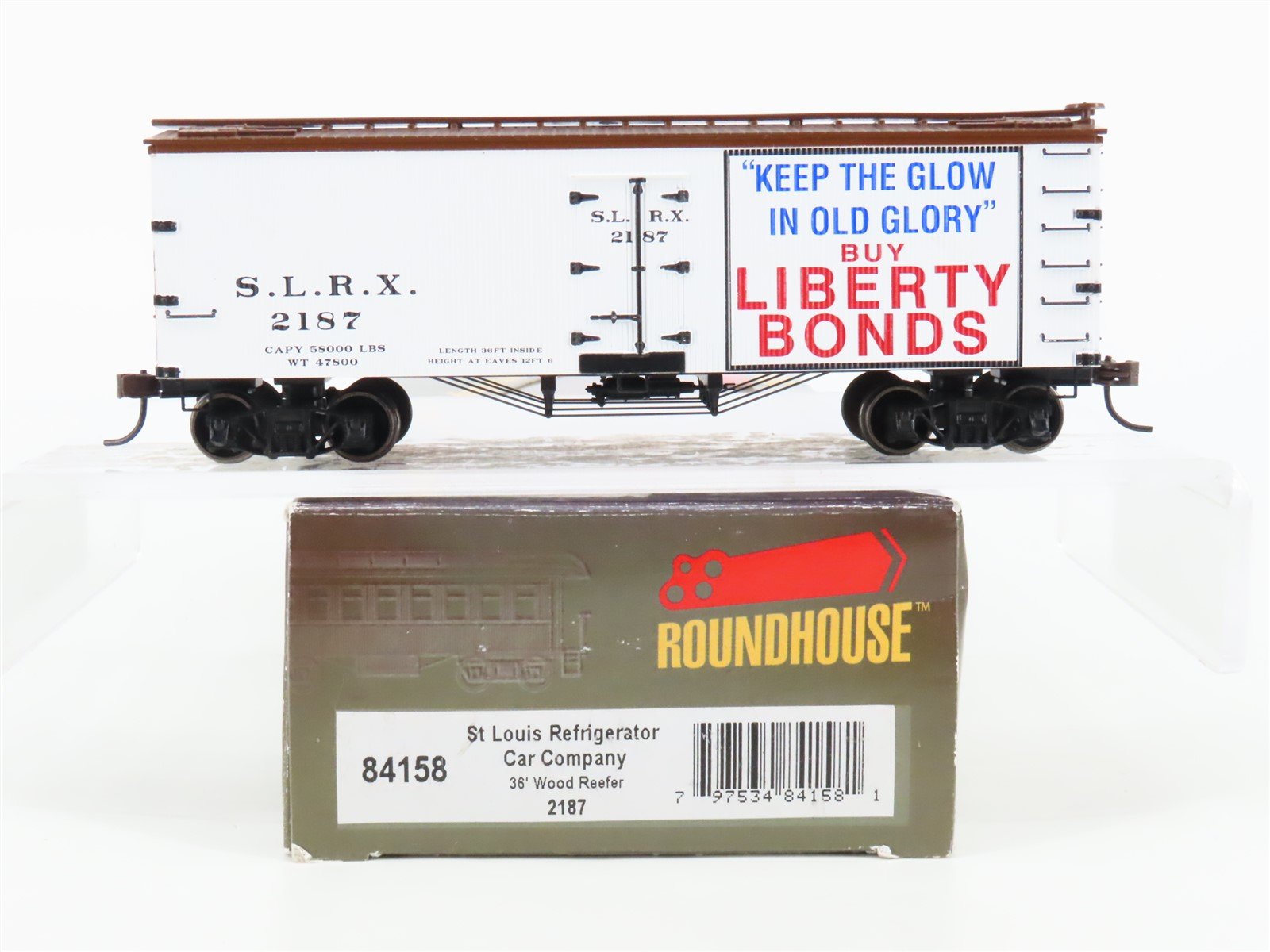 HO Scale Roundhouse 84158 SLRX St Louis Refrigerator Car Company Reefer #2187