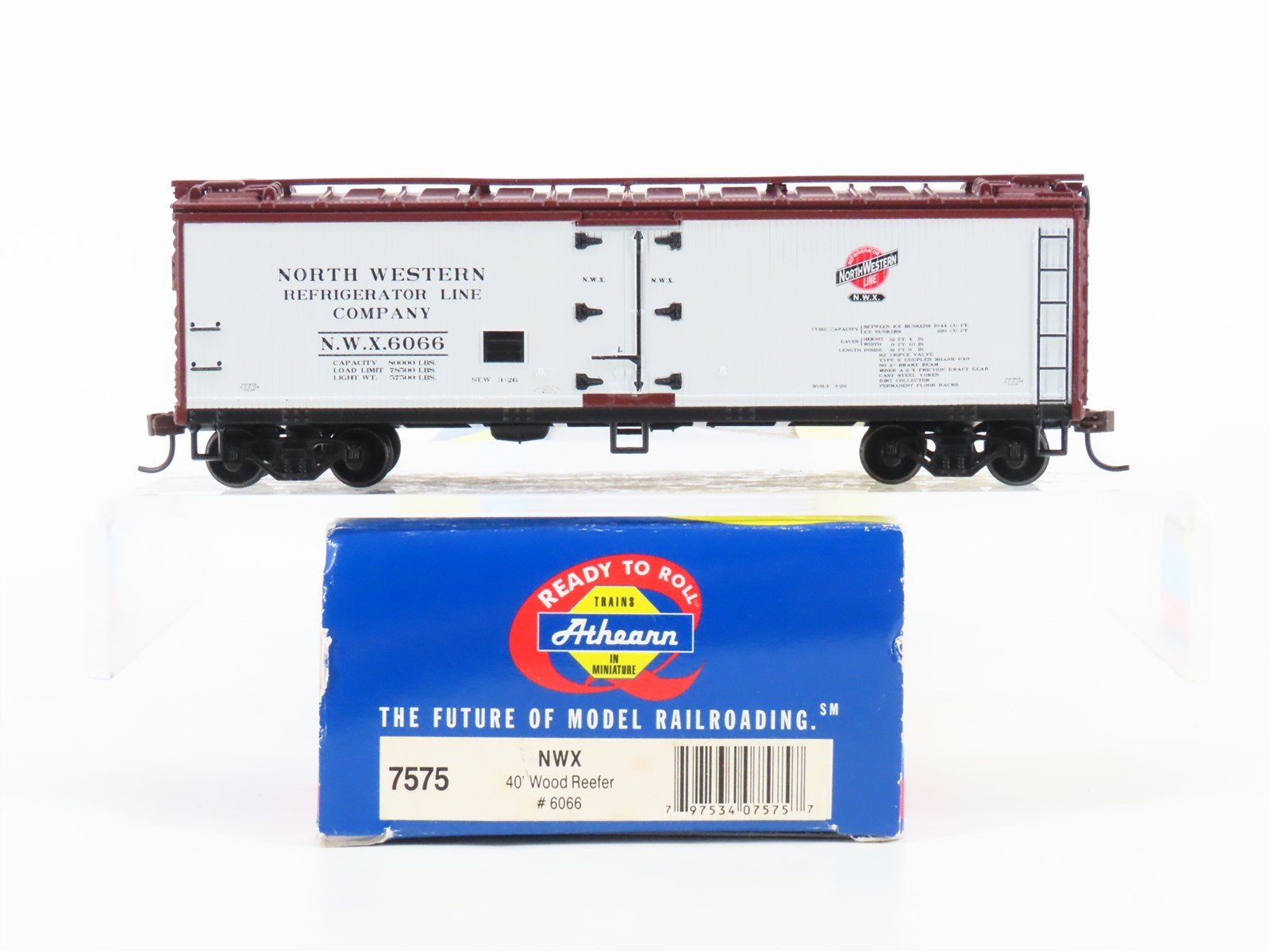HO Athearn 7575 NWX North Western Refrigerator Company 40' Wood Reefer #6066