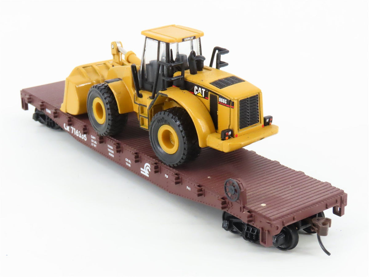 HO Walthers Trainline 931-757 CR Conrail 50&#39; Flat Car #716335 w/ Wheel Loader