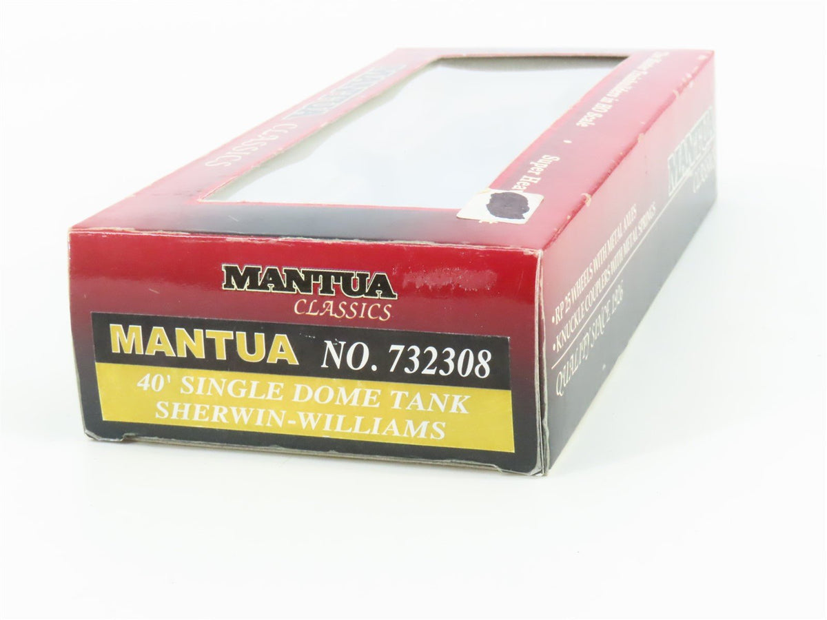 HO Scale Mantua 732308 Sherwin Williams Paint 40&#39; Single Dome Tank Car #105