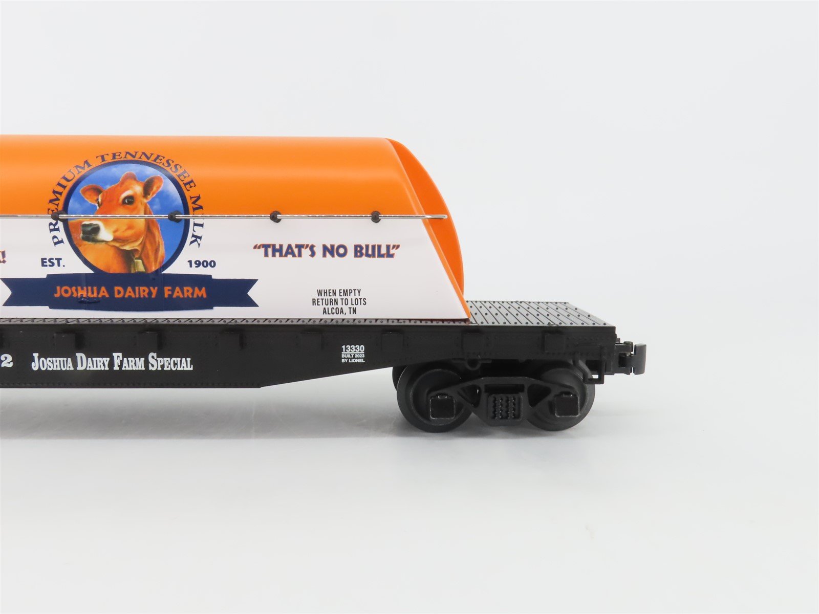 O Gauge 3-Rail Lionel 2301330 LOTS JDFX Joshua Dairy Farm Special Flat Car 44232