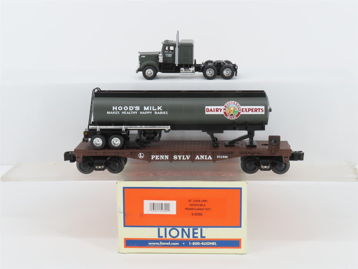 O Gauge 3-Rail Lionel 6-52392 LRRC St Louis PRR Hood&#39;s Milk TOFC Flat Car 832006