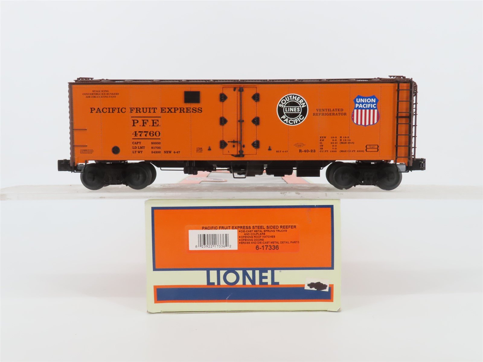 O Gauge 3-Rail Lionel 6-17336 SP UP PFE Pacific Fruit Express Reefer #47760