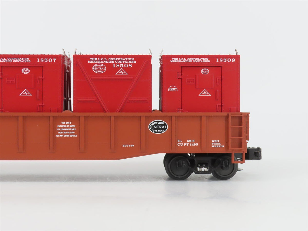 O Gauge 3-Rail MTH 20-98021 NYC New York Central Gondola #502124 w/ Containers