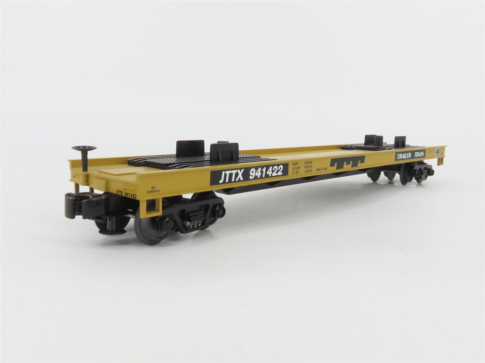 O Gauge 3-Rail MTH 20-98365 JTTX MTA Flat Car #941422 w/ Yellow R-17 Subway Car