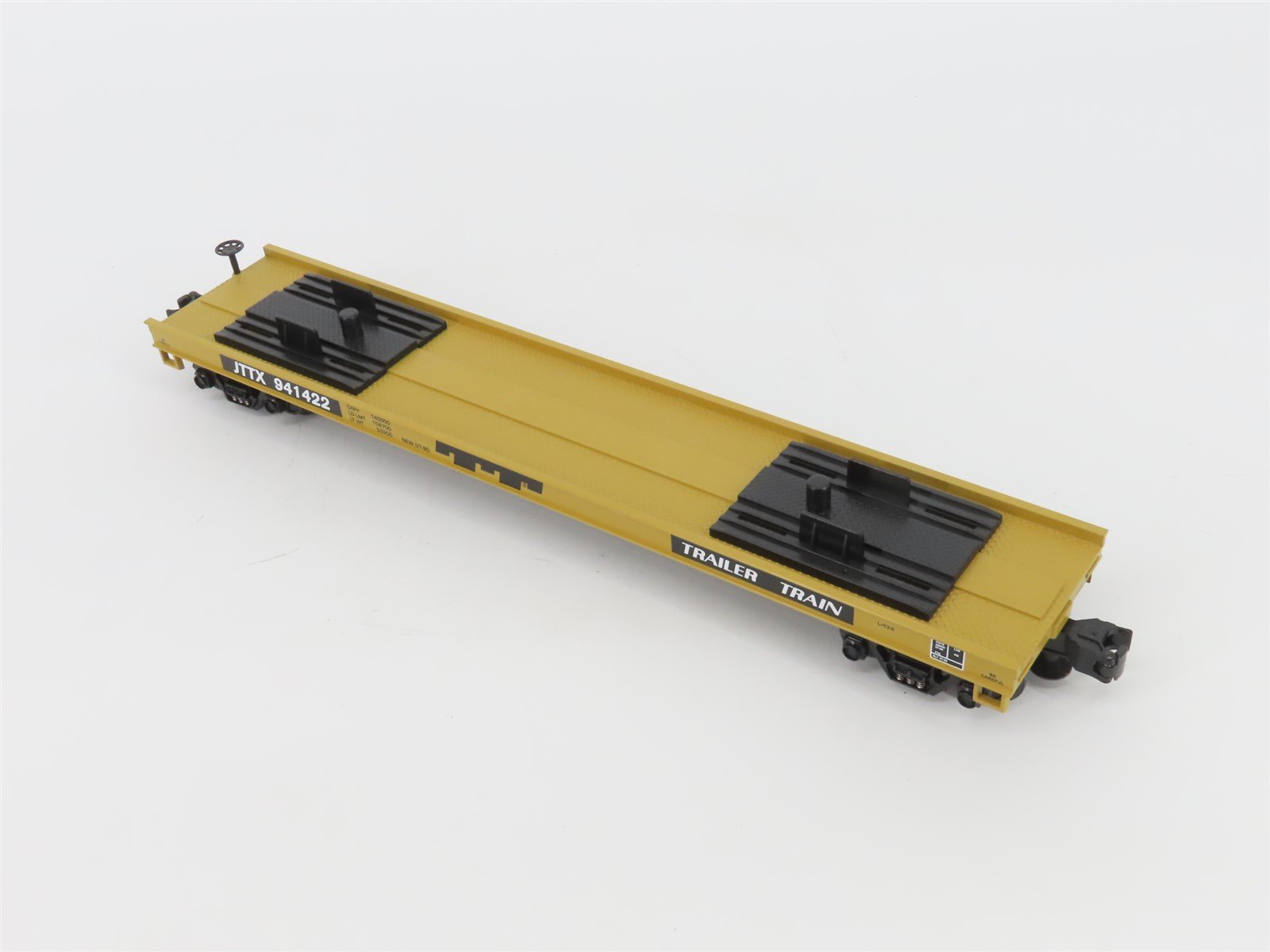 O Gauge 3-Rail MTH 20-98365 JTTX MTA Flat Car #941422 w/ Yellow R-17 Subway Car