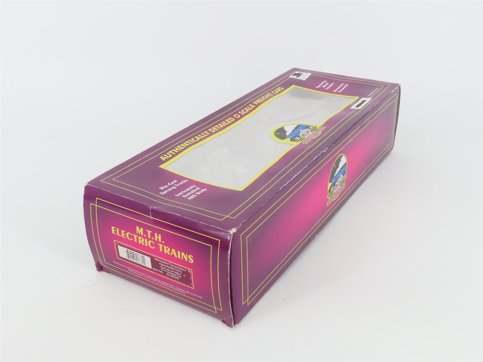 O Gauge 3-Rail MTH 20-98365 JTTX MTA Flat Car #941422 w/ Yellow R-17 Subway Car