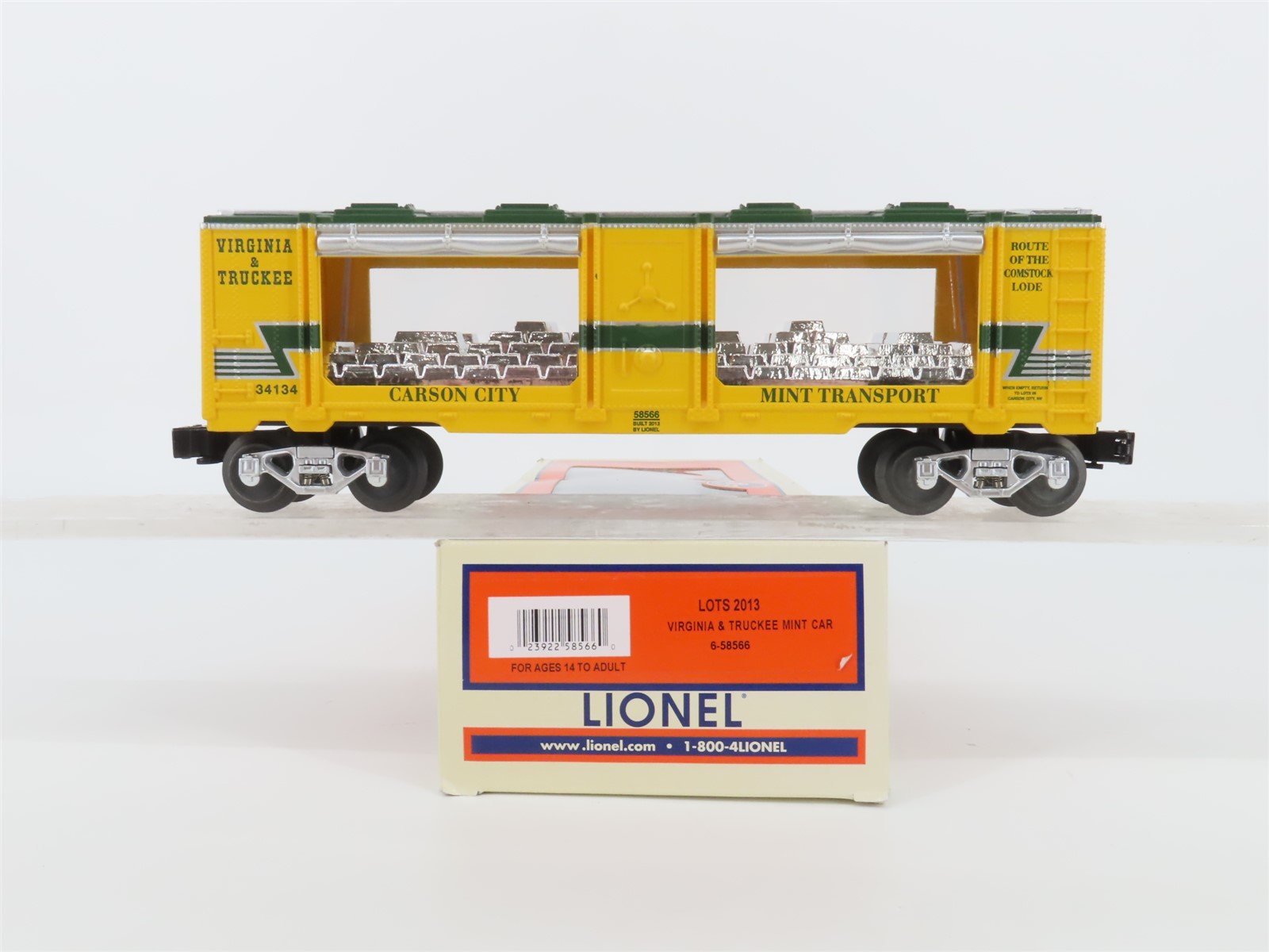 O Gauge 3-Rail Lionel 6-58566 LOTS 2013 V&T Virginia & Truckee Mint Car #34134