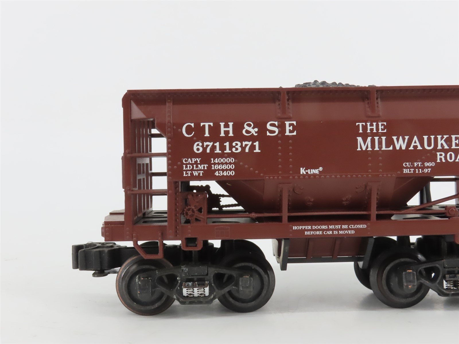 O Gauge 3-Rail K-Line K671-1371A CTH&SE MILW Milwaukee Road Ore Car 2-Pack