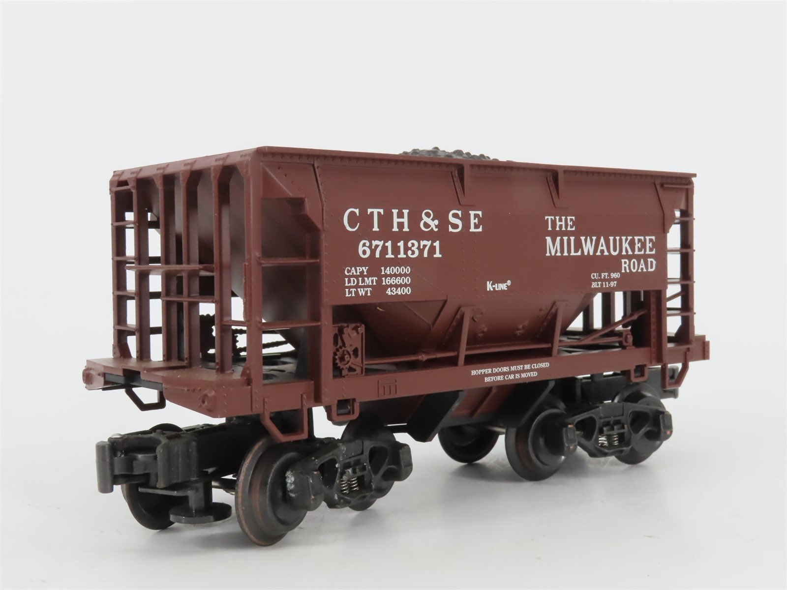 O Gauge 3-Rail K-Line K671-1371A CTH&SE MILW Milwaukee Road Ore Car 2-Pack