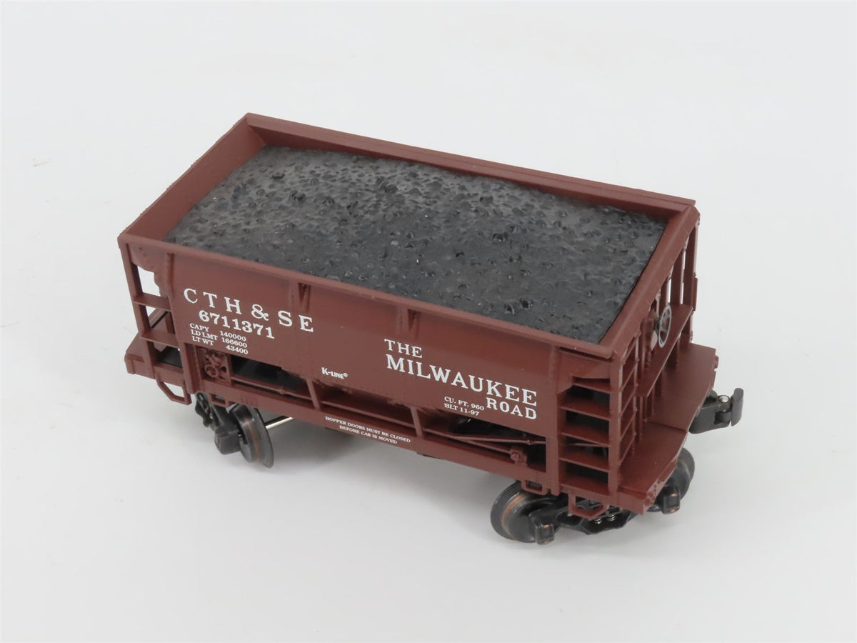 O Gauge 3-Rail K-Line K671-1371A CTH&amp;SE MILW Milwaukee Road Ore Car 2-Pack