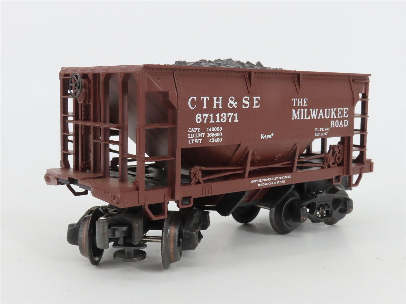 O Gauge 3-Rail K-Line K671-1371A CTH&SE MILW Milwaukee Road Ore Car 2-Pack