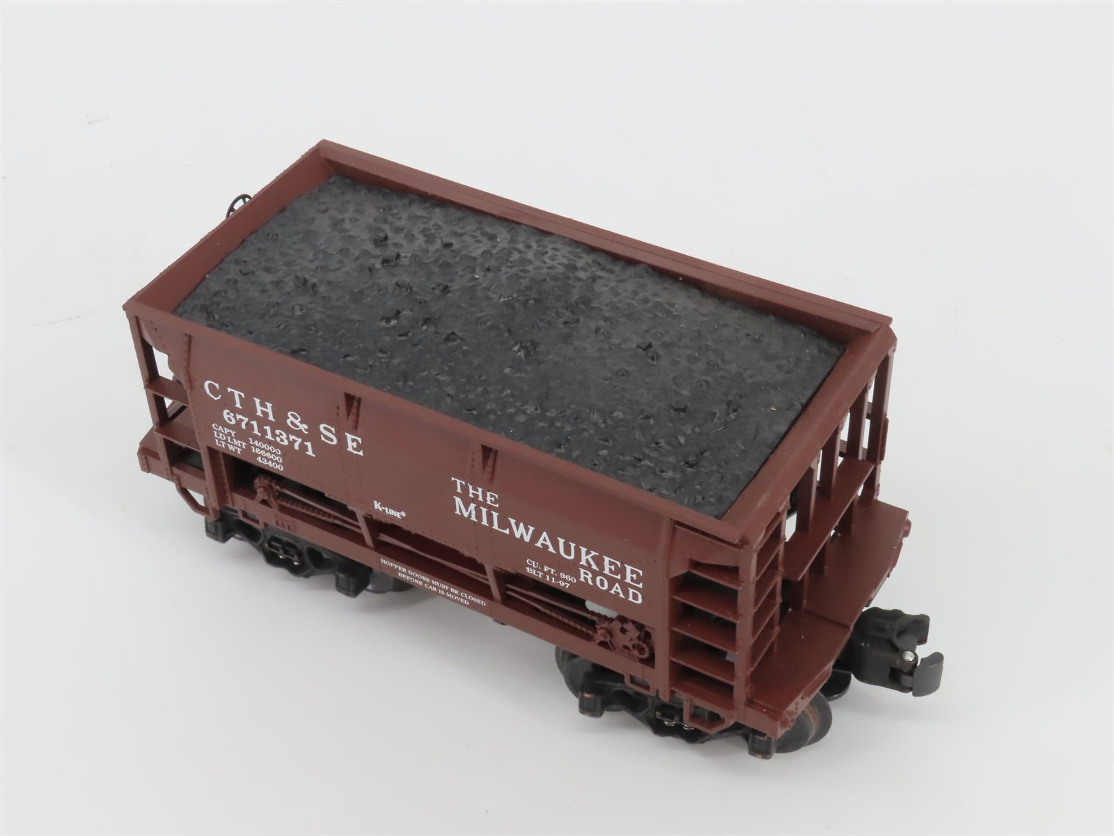 O Gauge 3-Rail K-Line K671-1371A CTH&SE MILW Milwaukee Road Ore Car 2-Pack