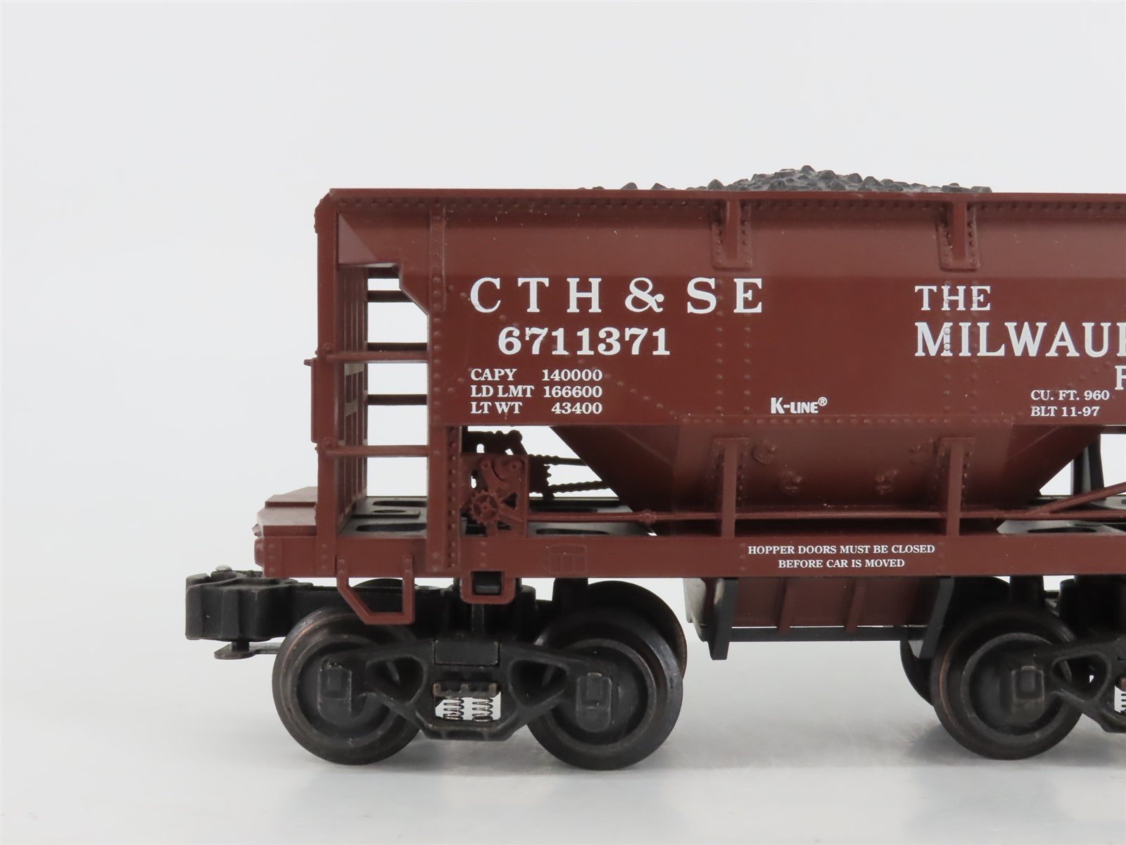 O Gauge 3-Rail K-Line K671-1371A CTH&SE MILW Milwaukee Road Ore Car 2-Pack
