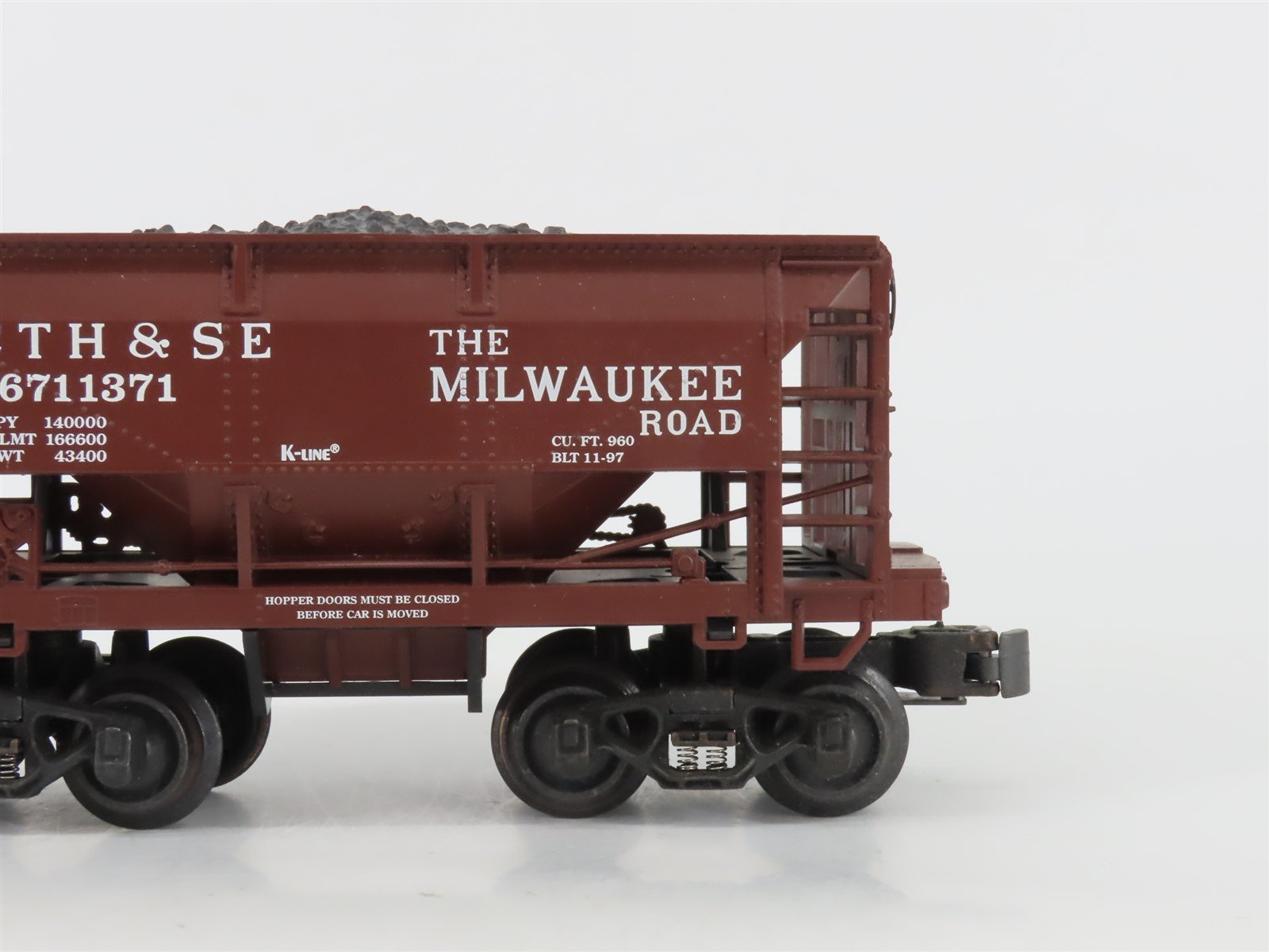 O Gauge 3-Rail K-Line K671-1371A CTH&SE MILW Milwaukee Road Ore Car 2-Pack