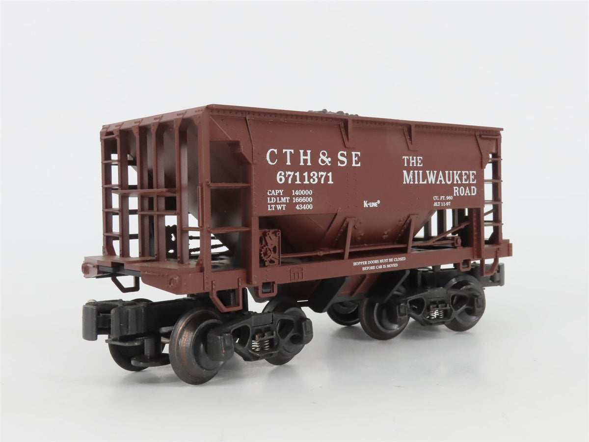 O Gauge 3-Rail K-Line K671-1371A CTH&amp;SE MILW Milwaukee Road Ore Car 2-Pack