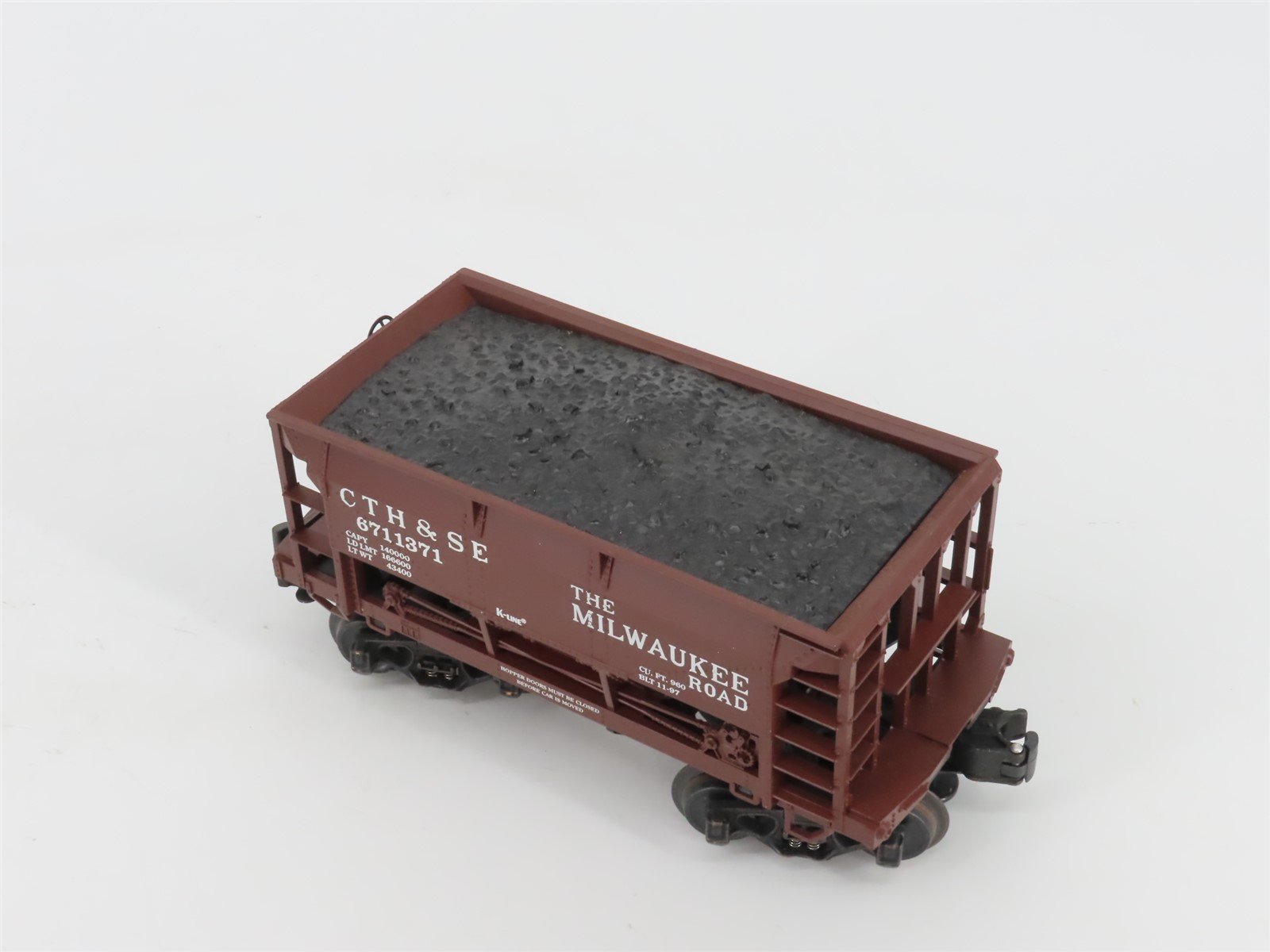 O Gauge 3-Rail K-Line K671-1371A CTH&SE MILW Milwaukee Road Ore Car 2-Pack