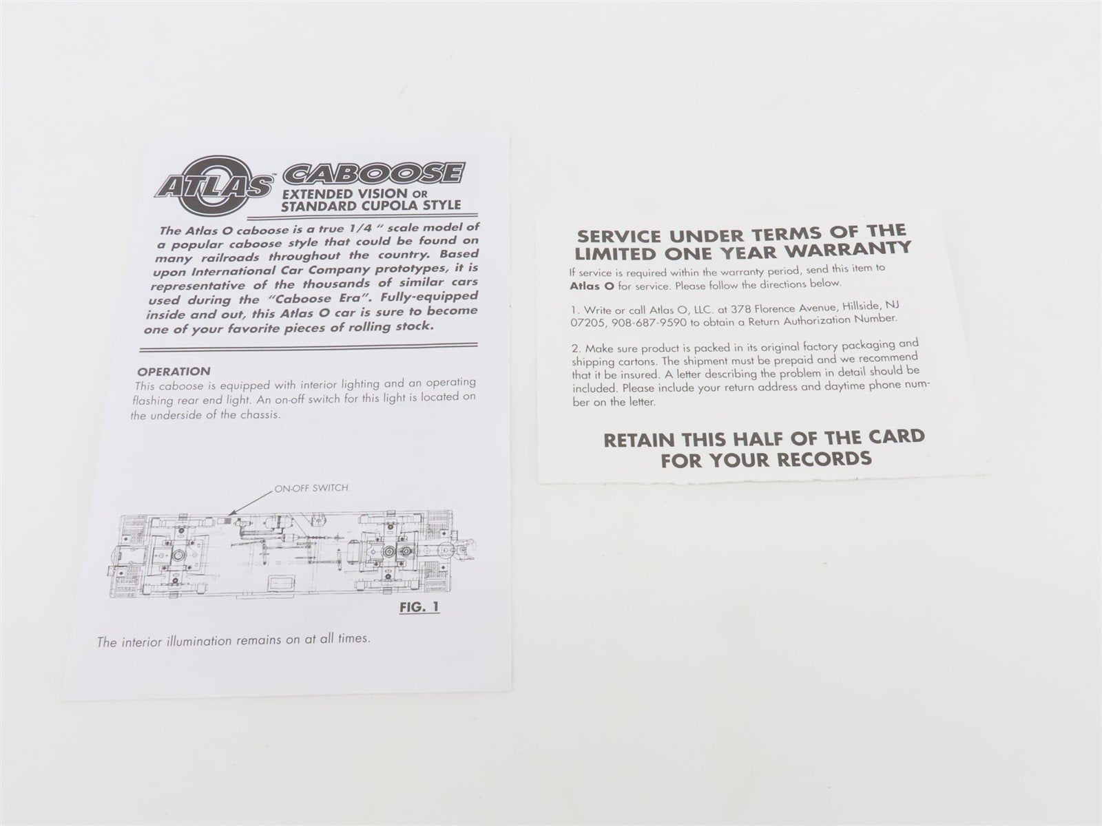 O Gauge 3-Rail Atlas 6627 C&O Chessie System Extended Vision Caboose #903180