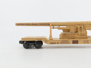 O Gauge 3-Rail K-Line K662-8020 USAX Operation Iraqi Freedom Cannon Flat Car 51
