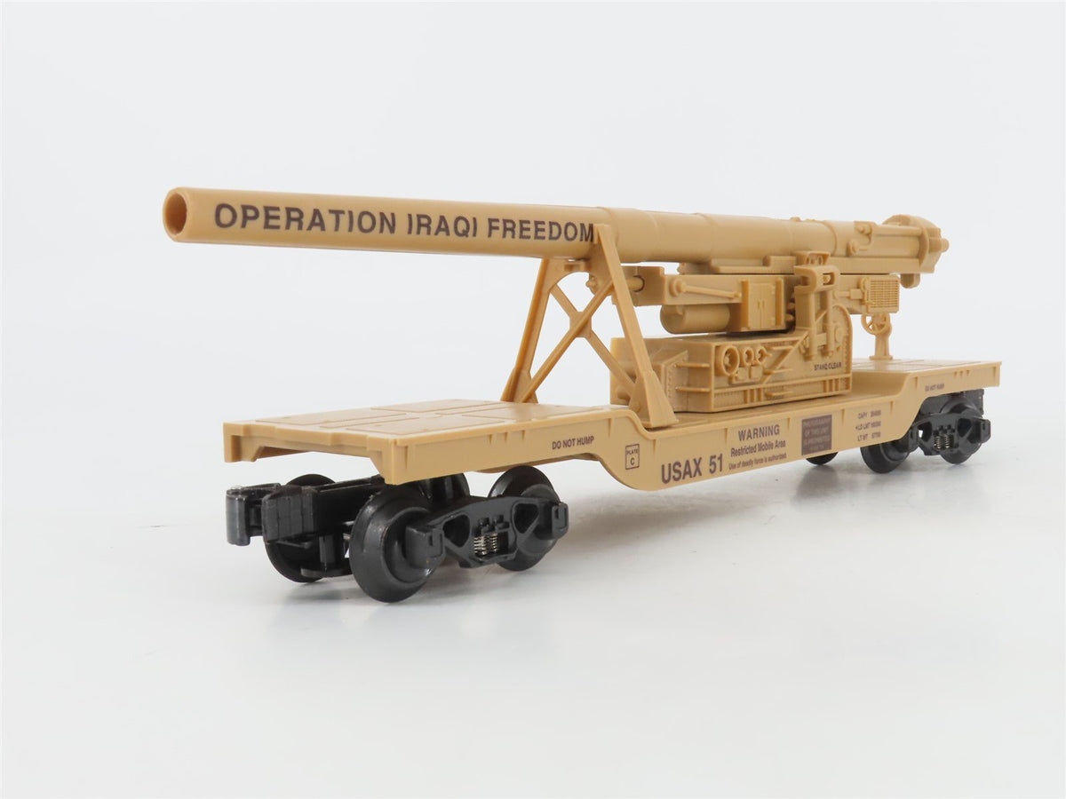 O Gauge 3-Rail K-Line K662-8020 USAX Operation Iraqi Freedom Cannon Flat Car 51