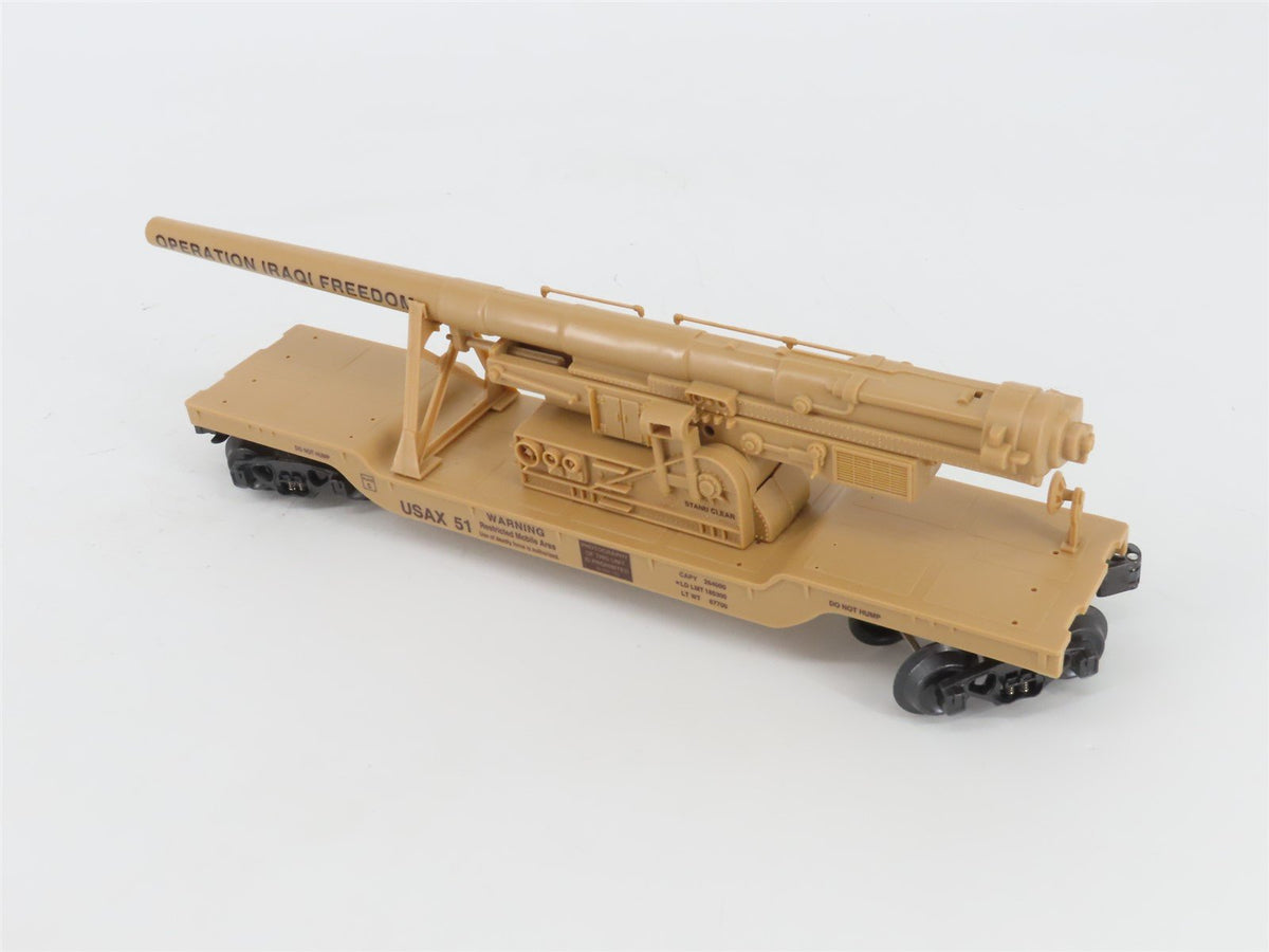 O Gauge 3-Rail K-Line K662-8020 USAX Operation Iraqi Freedom Cannon Flat Car 51