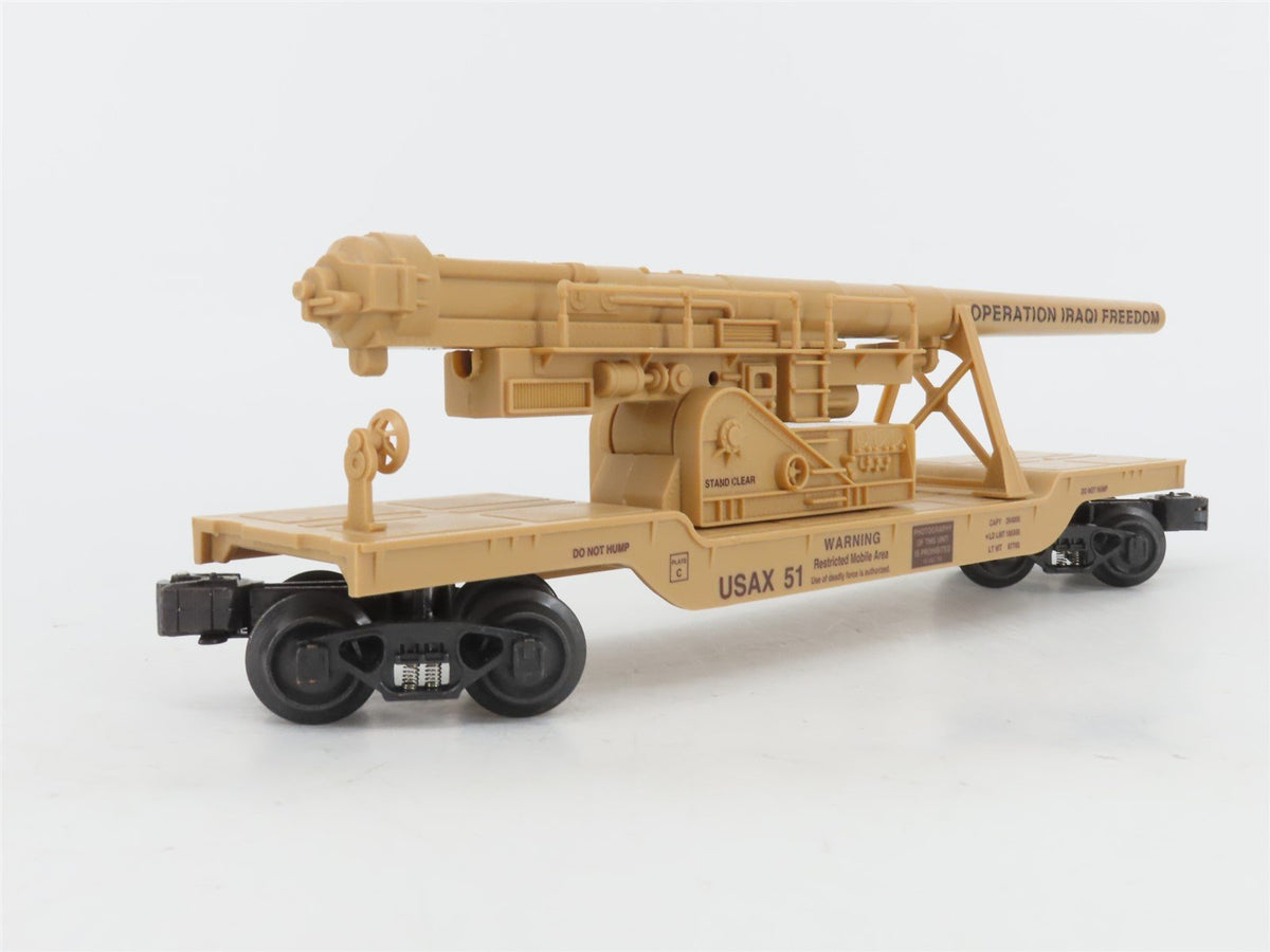 O Gauge 3-Rail K-Line K662-8020 USAX Operation Iraqi Freedom Cannon Flat Car 51