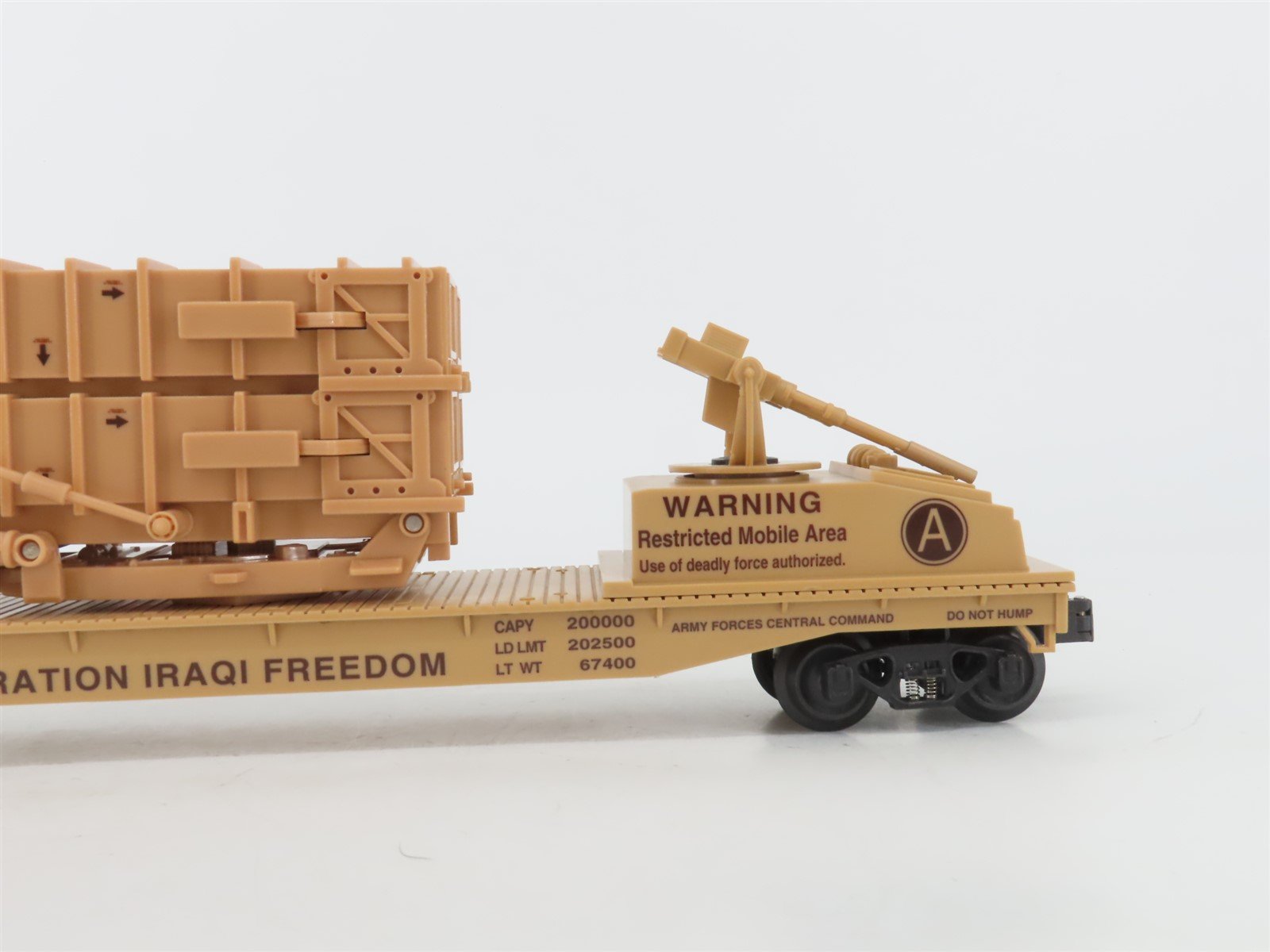 O Gauge 3-Rail K-Line K691-8029 ARCENT Operation Iraqi Freedom Flat Car #3999
