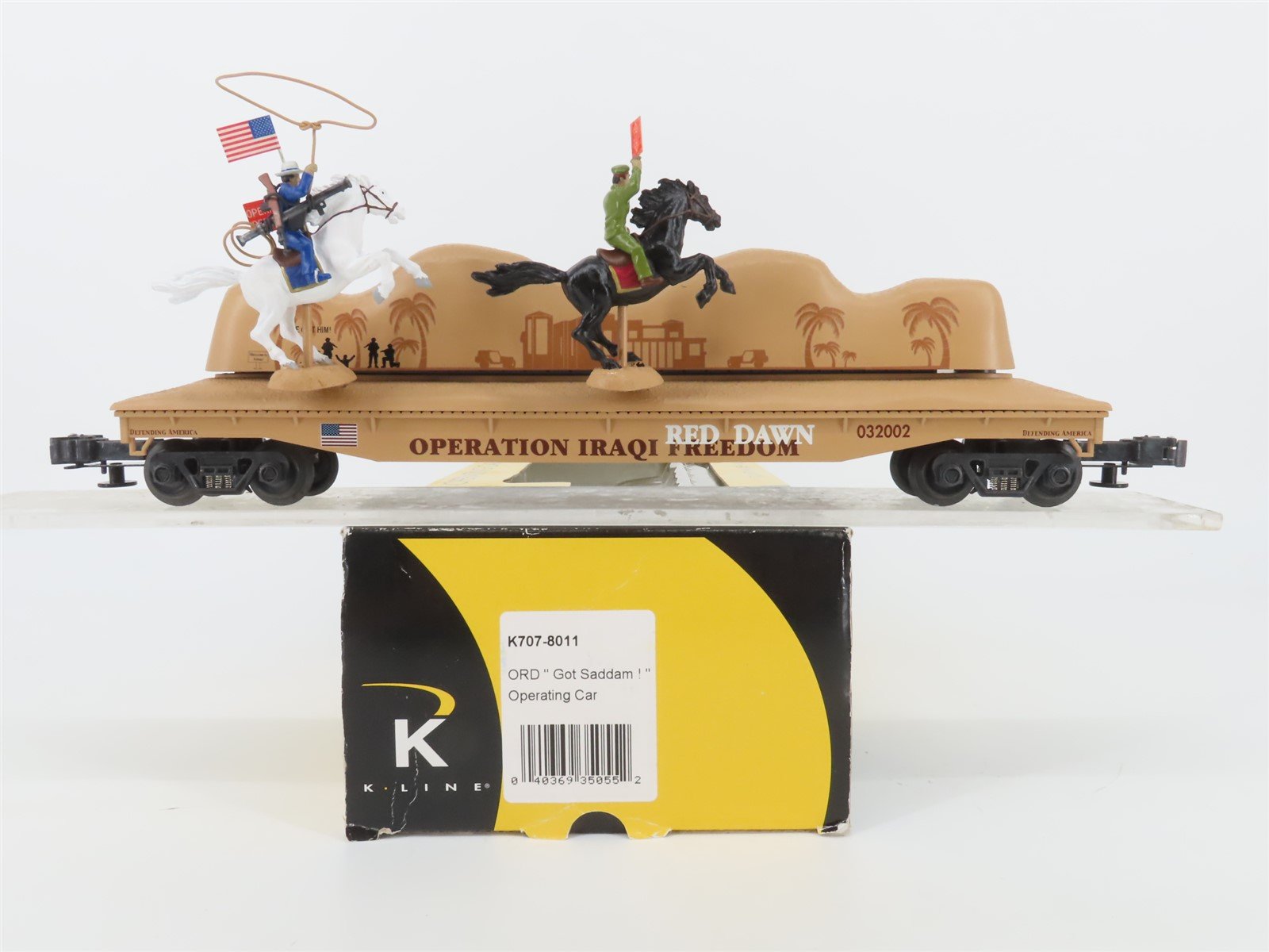 O Gauge 3-Rail K-Line K707-8011 ORD "Got Saddam!" Operating Car #032002
