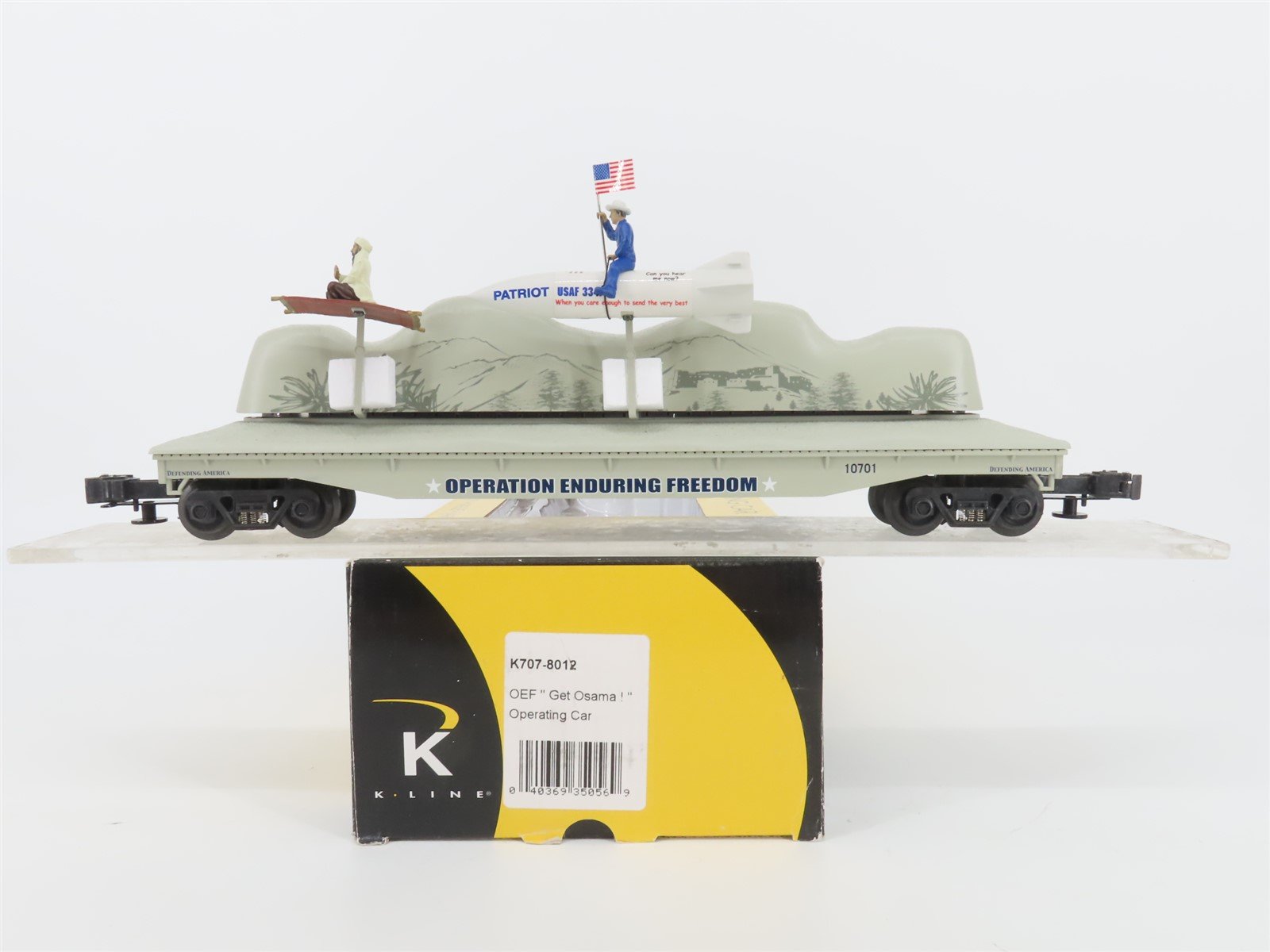 O Gauge 3-Rail K-Line K707-8012 OEF "Get Osama" Operating Car #10701