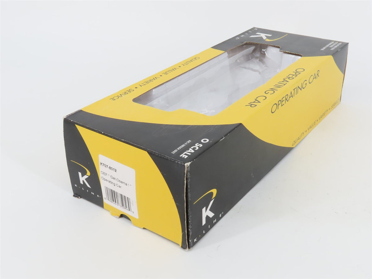 O Gauge 3-Rail K-Line K707-8012 OEF &quot;Get Osama&quot; Operating Car #10701