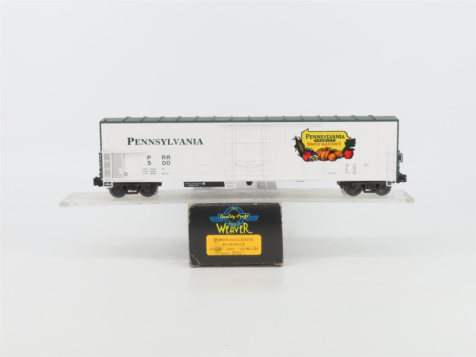 O Gauge 3-Rail Weaver Ultra Line PRR Pennsylvania Mechanical Reefer 500 w/ Sound