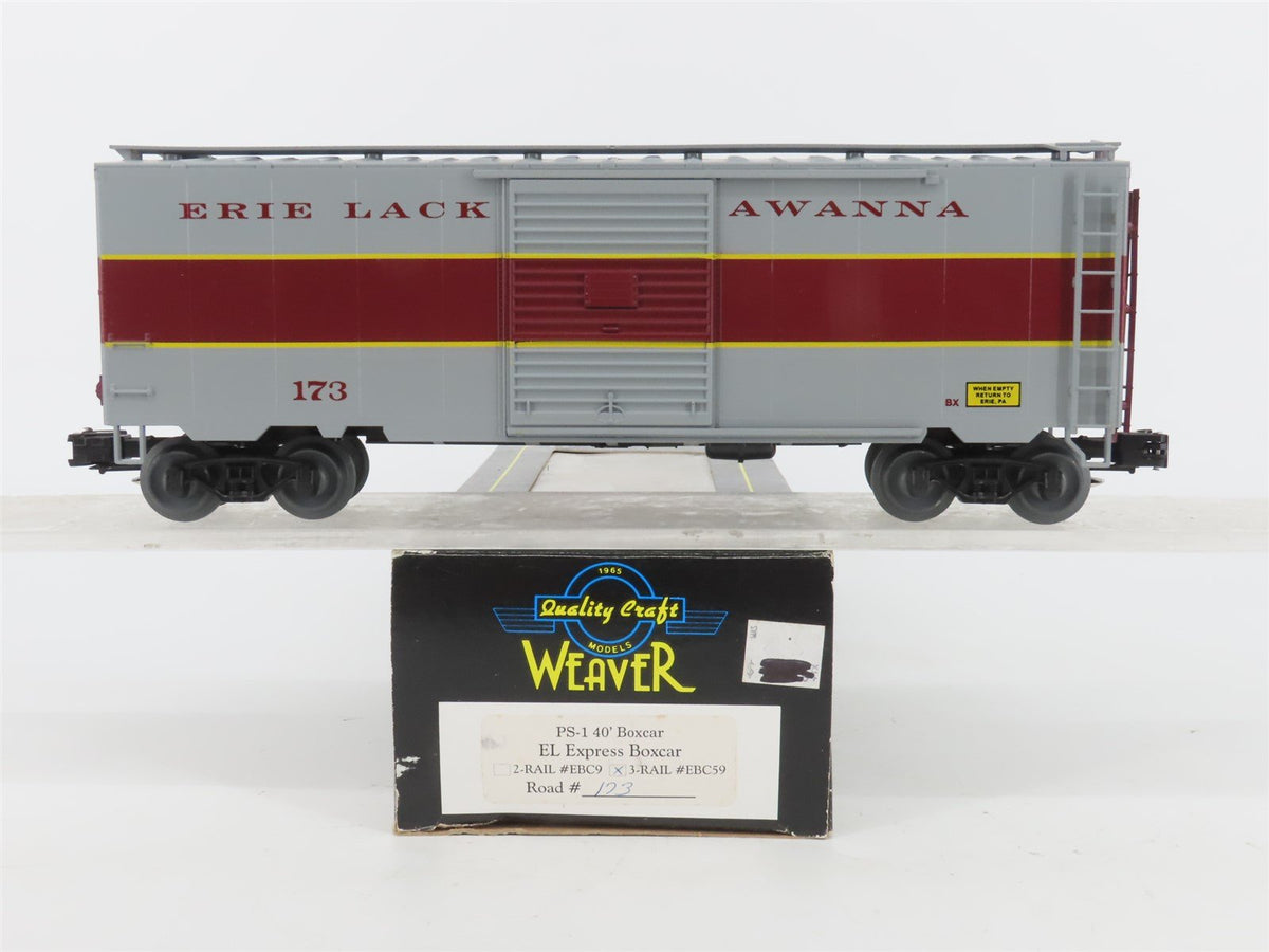 O Gauge 3-Rail Weaver Ultra Line EBC59 EL Erie Lackawanna 40&#39; Box Car #173