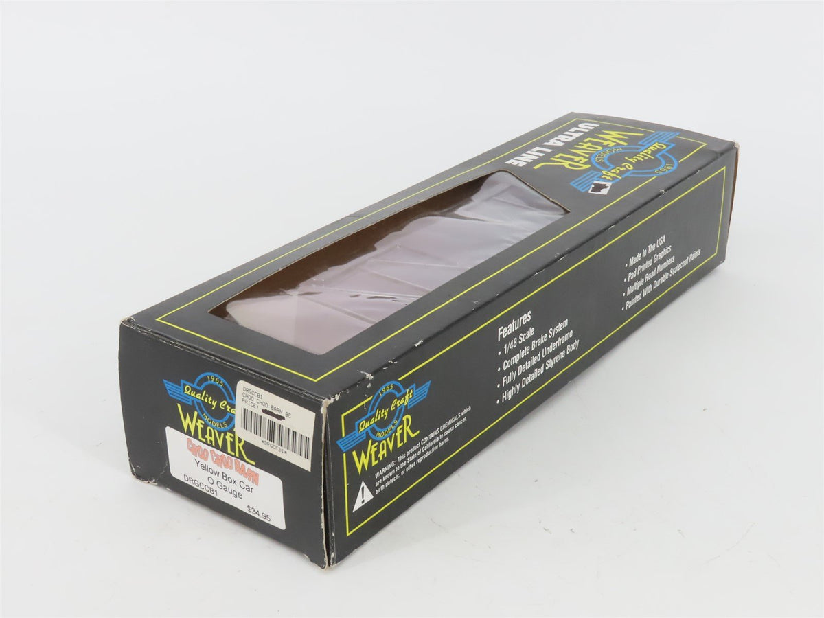 O Gauge 3-Rail Weaver Ultra Line DRGCCB1 Choo Choo Barn Single Door Box Car