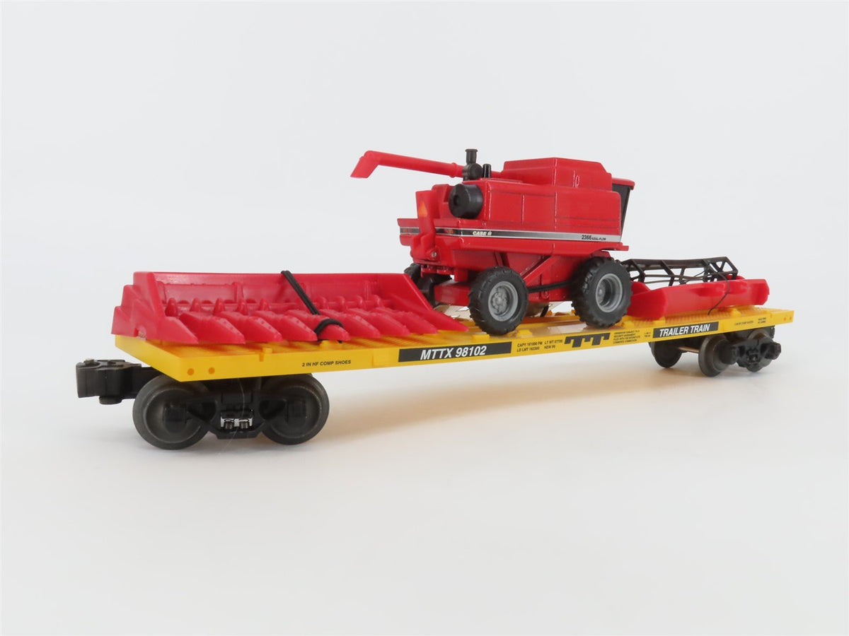 O Gauge 3-Rail Lionel MTTX Trailer Train Flat Car #98102 w/ Combine Load