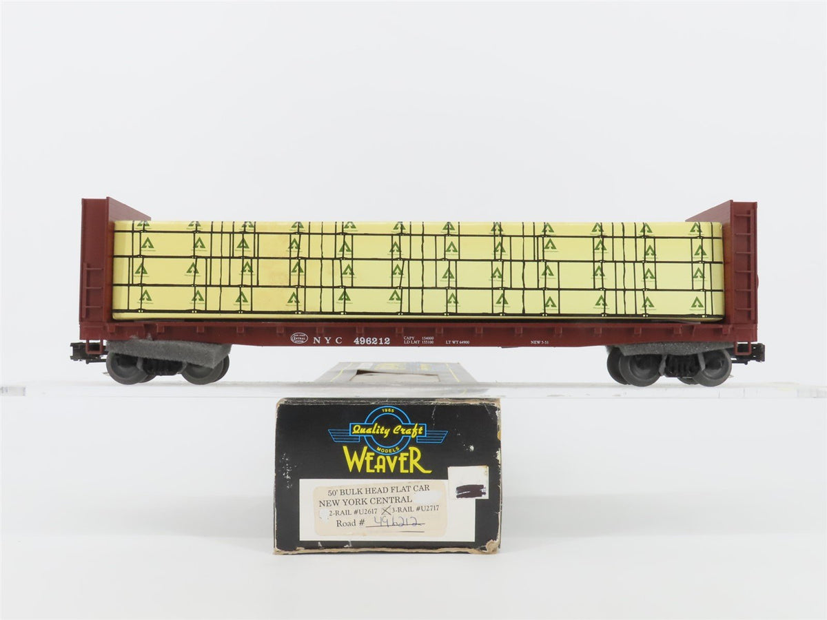 O Gauge 3-Rail Weaver Ultra Line U2717 NYC New York Central Flat Car #496212