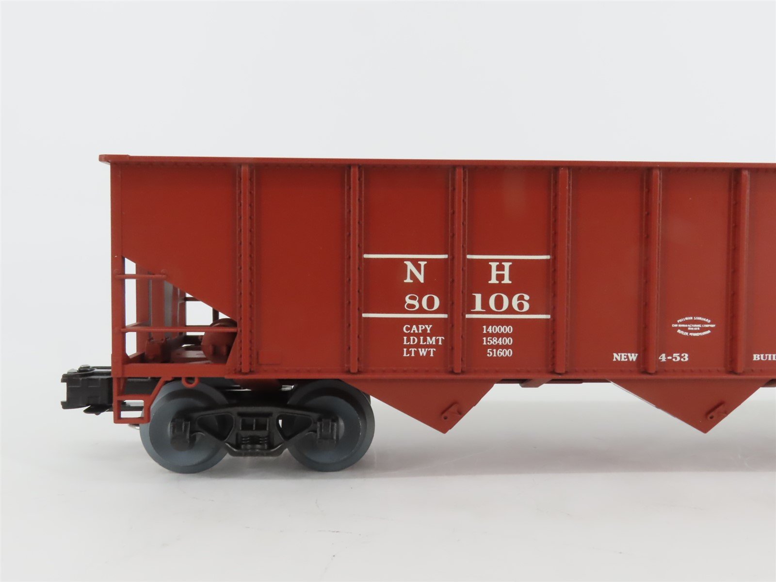 O Gauge 3-Rail Weaver Ultra Line U18014L NH New Haven 3-Bay Open Hopper #80106
