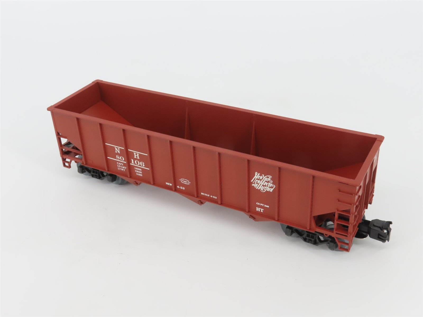 O Gauge 3-Rail Weaver Ultra Line U18014L NH New Haven 3-Bay Open Hopper #80106