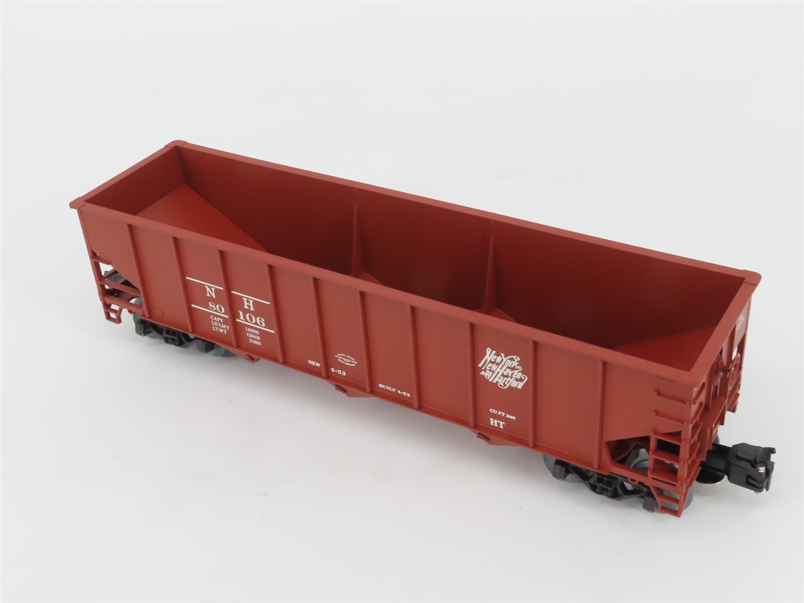 O Gauge 3-Rail Weaver Ultra Line U18014L NH New Haven 3-Bay Open Hopper #80106