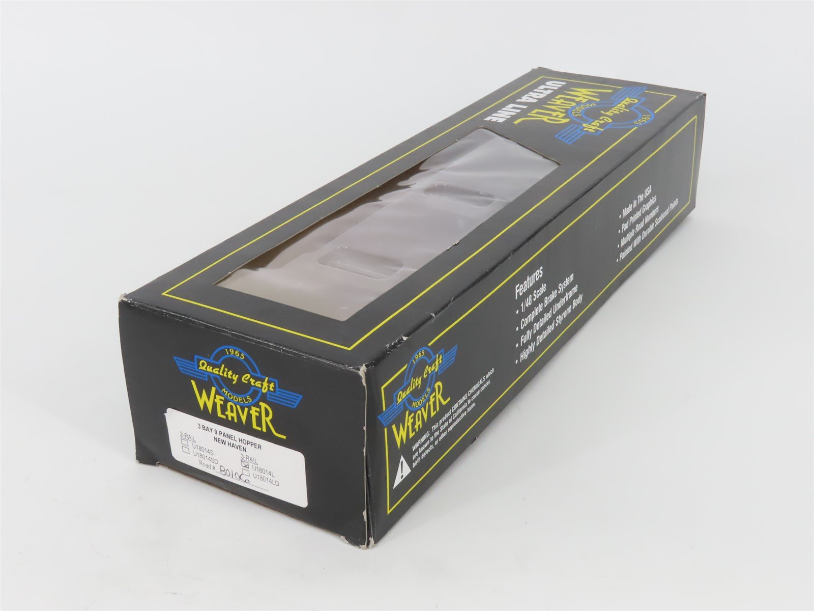 O Gauge 3-Rail Weaver Ultra Line U18014L NH New Haven 3-Bay Open Hopper #80106