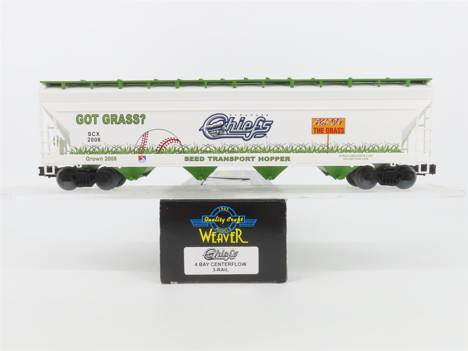 O Gauge 3-Rail Weaver Ultra Line SCX Syracuse Chiefs 4-Bay Hopper #2008
