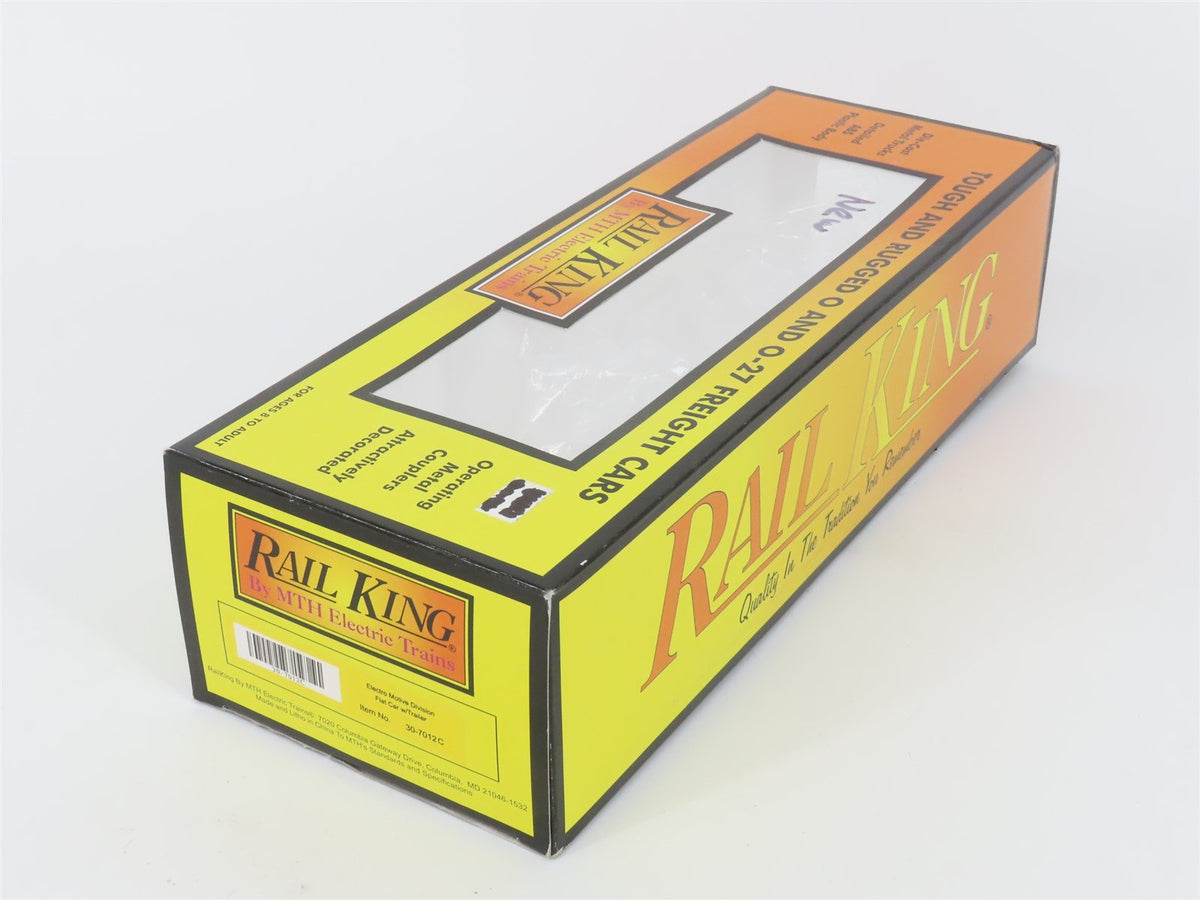 O Gauge 3-Rail MTH Rail King 30-7012C SD Electro-Motive Flat Car #912 w/ Trailer